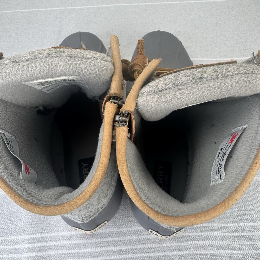 Sperry Top-Sider Saltwater Wool Embossed Waterproof Duck Boots STS82475 Gray 7.5 - Picture 5 of 15
